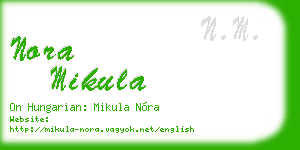 nora mikula business card