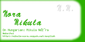 nora mikula business card